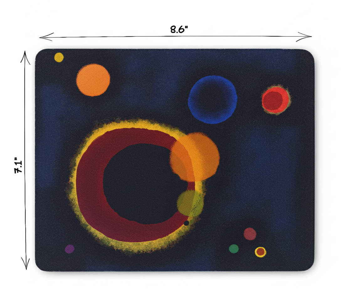 Cosmic Outer Space Mouse Pad with Abstract Cosmos Design Inspired by Wassily Kandinsky | Vivid and Energetic Desk Mat with Non-Slip Base for Home and Office