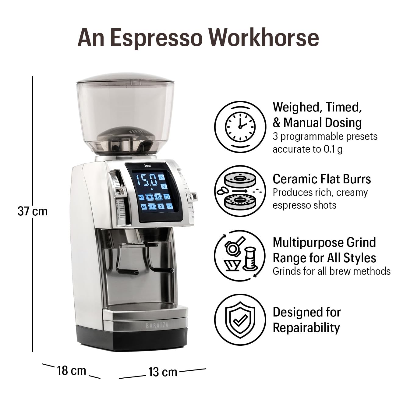 Baratza Forte AP Ceramic Flat Burr Coffee and Espresso Grinder